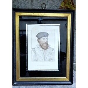 Portrait From the Court of Henry VIII Unknown Male Engraving after Hans Holbein
